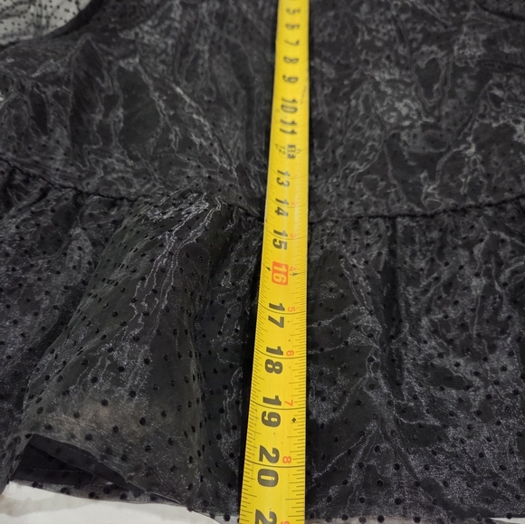 Express Y2K Elegant Black Sheer Polka Dot Women's Top M. - Picture 12 of 15